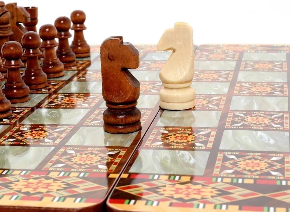 Ajedrez Plegable Juego de Entretenimiento Intelectual Portátil 3 en 1 Tablero de Ajedrez Múltiples Modos Lujo Caballero Damas Ajedrez