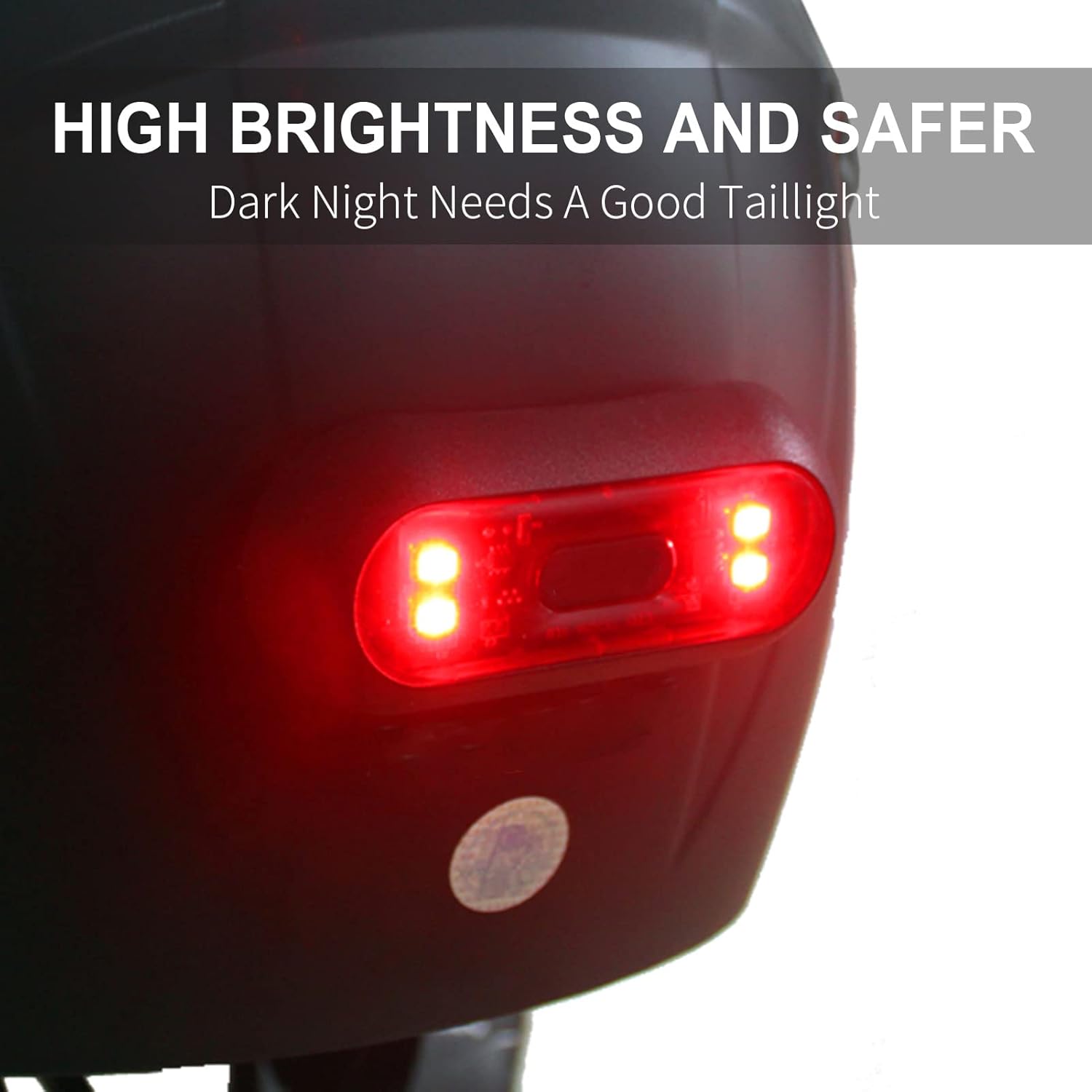 Luz de casco de bicicleta, luz de freno para casco de motocicletabicicleta LED de advertencia de seguridad para conducción nocturna, batería