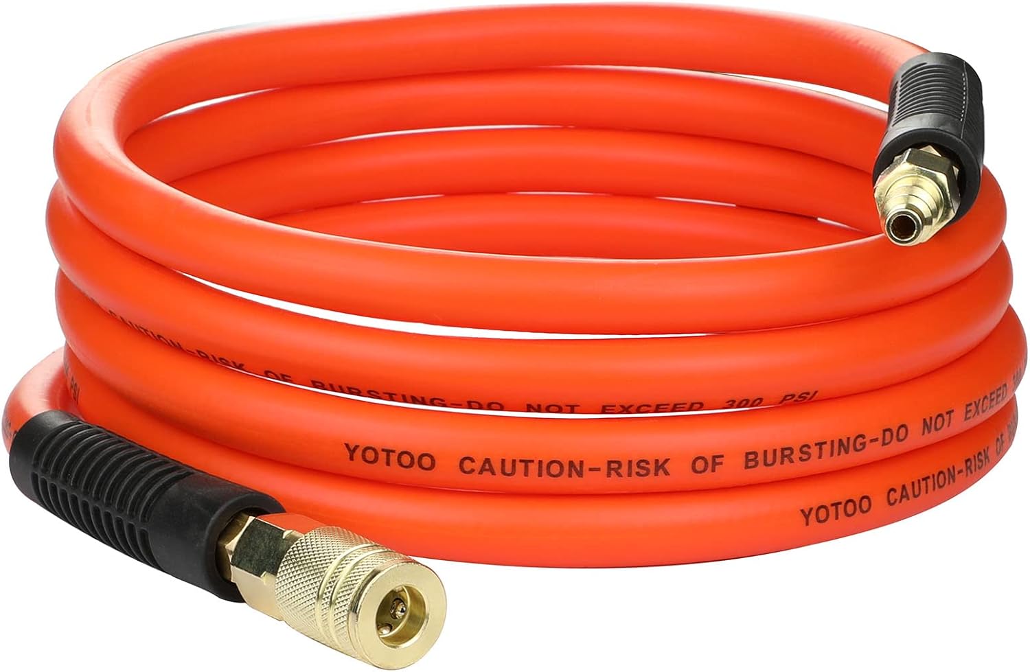 YOTOO Manguera de aire de 38 pulgadas x 10 pies, manguera híbrida de compresor de aire de 300 PSI, resistente, ligera, resistente a las torceduras,