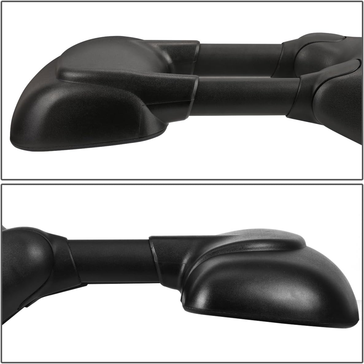 DNA Motoring TWM-010-T222-BK – Par de espejos laterales de remolque de ajuste manual compatibles con 03-14 E-150 E-250 E-350 E-450 E-550  Econoline,