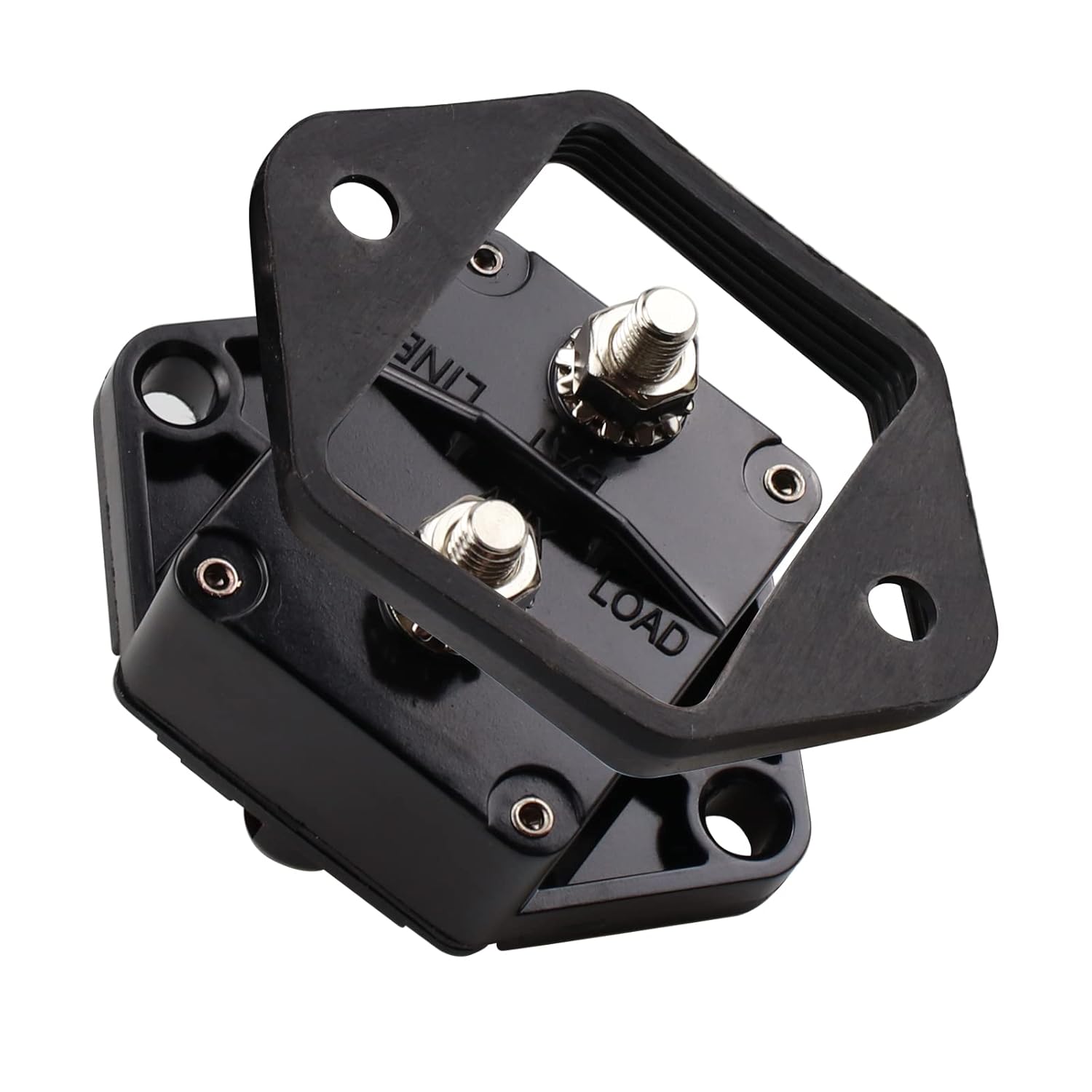 Disyuntor de montaje en panel de 12V-48V CC 80A, disyuntor de Hi-Amp 80A con reinicio manual y junta para auto, camión, RV, marino