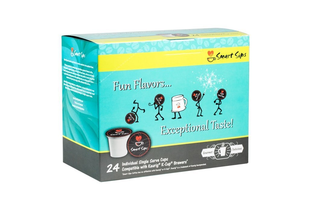 Smart Sips – Café de trufa de avellana y chocolate blanco, tostado medio, café con sabor gourmet para cafeteras Keurig K-Cup, 24 unidades