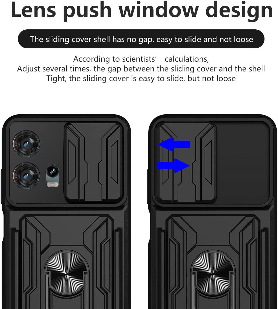 CCSmall Funda para Motorola Edge 30 Fusion (no Edge 30) con ventana deslizante con tarjeteros, cubierta con protección de cámara deslizante Funda