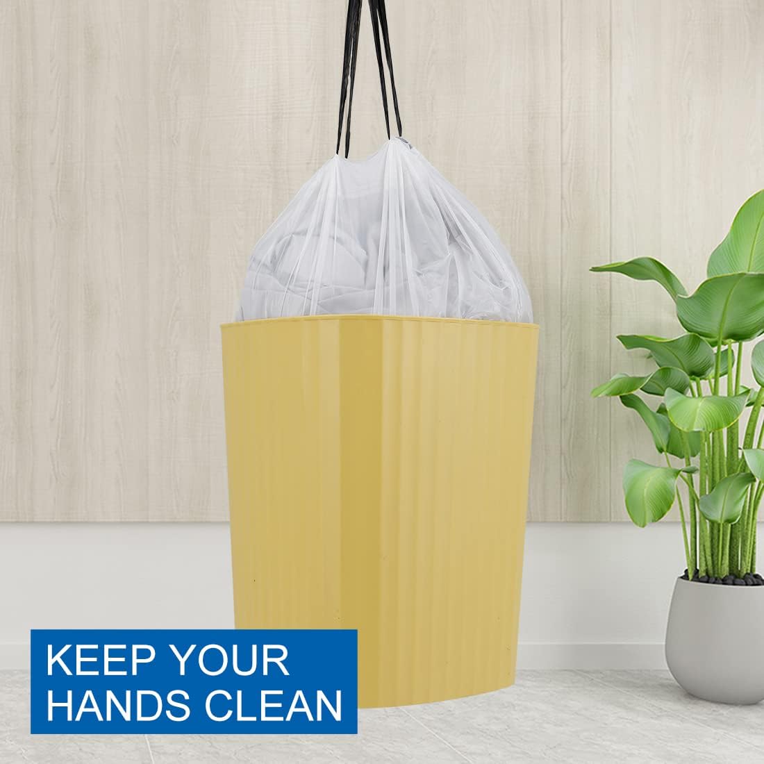 JASINCESS Bolsas de basura pequeñas con cordón de 8 galones, bolsas de basura gruesas multiusos para la oficina en casa, cocina (transparente-60)