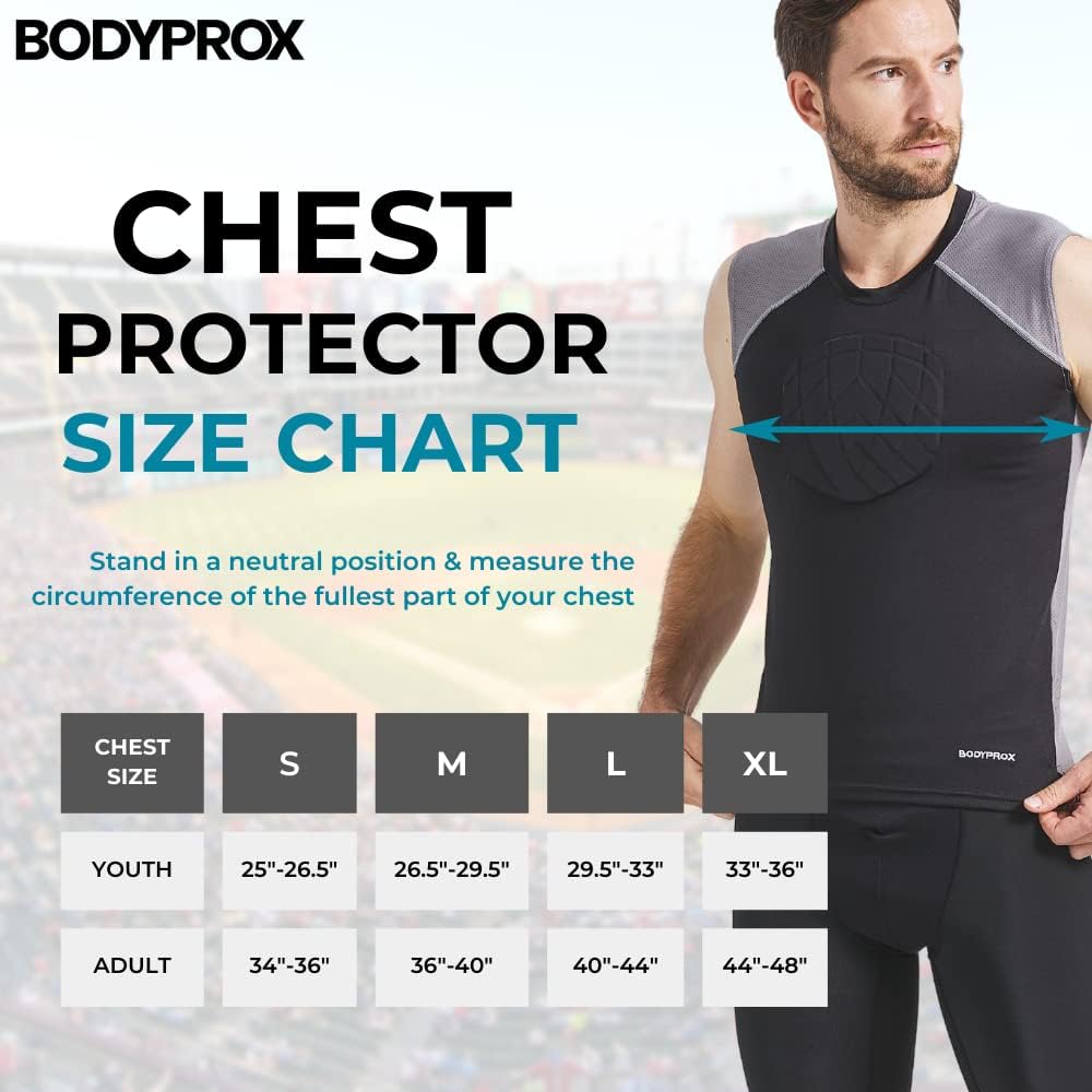 BODYPROX Camiseta protectora de pecho de béisbol