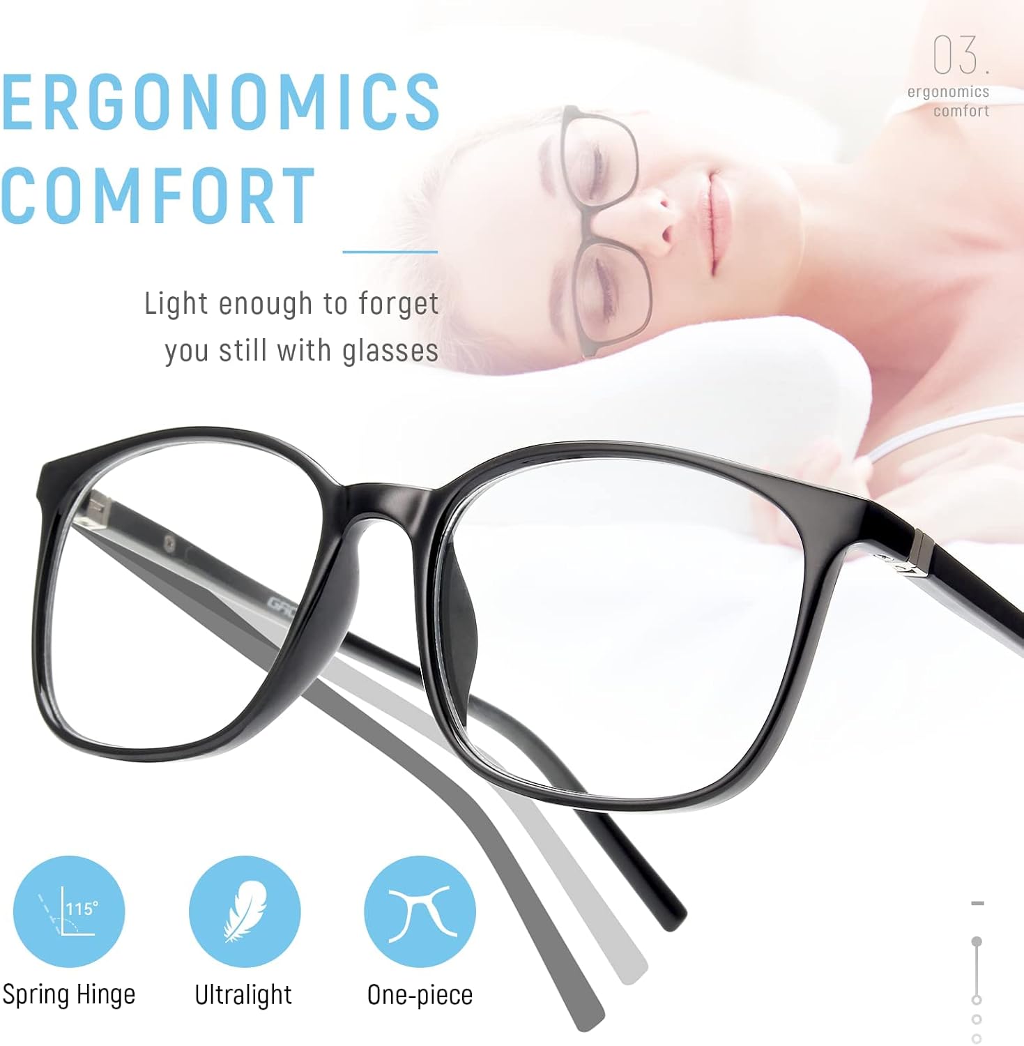 Gaoye Paquete de 2 lentes de bloqueo de luz azul para mujereshombres, anteojos falsos para juegos de computadora, anti rayos UV, bisagra de resorte