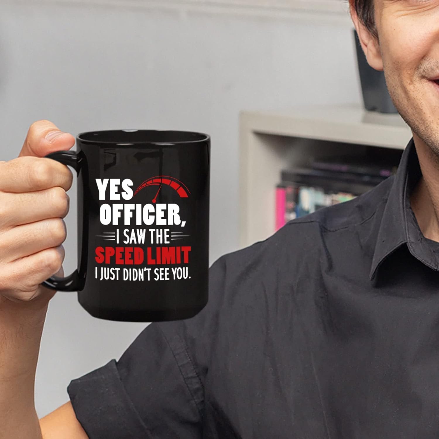 Yes Officer I Saw the Speed Limit I Just Didn’t See You – Taza de cerámica para mecánico de automóviles idea de regalo para compañero de trabajo –