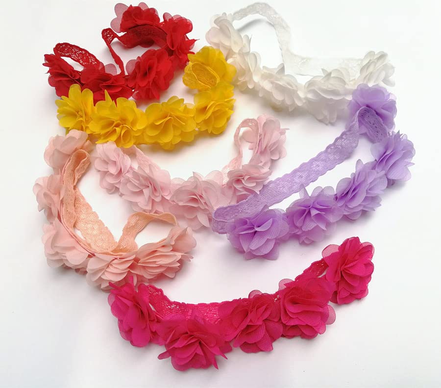 Diademas florales para niñas con cinta de grogrén y estrellas de piel sintética para niños como fiestas, bodas, fotografía, accesorios para el
