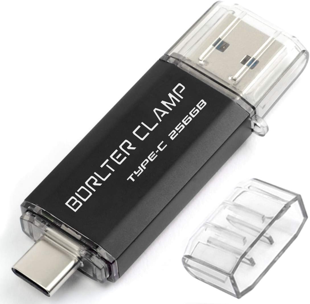 BorlterClamp – Memoria USB C OTG de 256 GB, USB 3.0 tipo C OTG para teléfonos inteligentes Android, Samsung Galaxy S10S9S8Note 9, LG, Google Pixel,