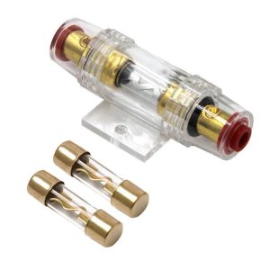 Soporte de fusible impermeable en línea calibre 4-8 AWG con dos fusibles tipo AGU de 80 80 amperios para audioalarmaamplificadorcompresores de Soporte de fusible impermeable en línea calibre 4-8 AWG con dos fusibles tipo AGU de 80 80 amperios para audioalarmaamplificadorcompresores de