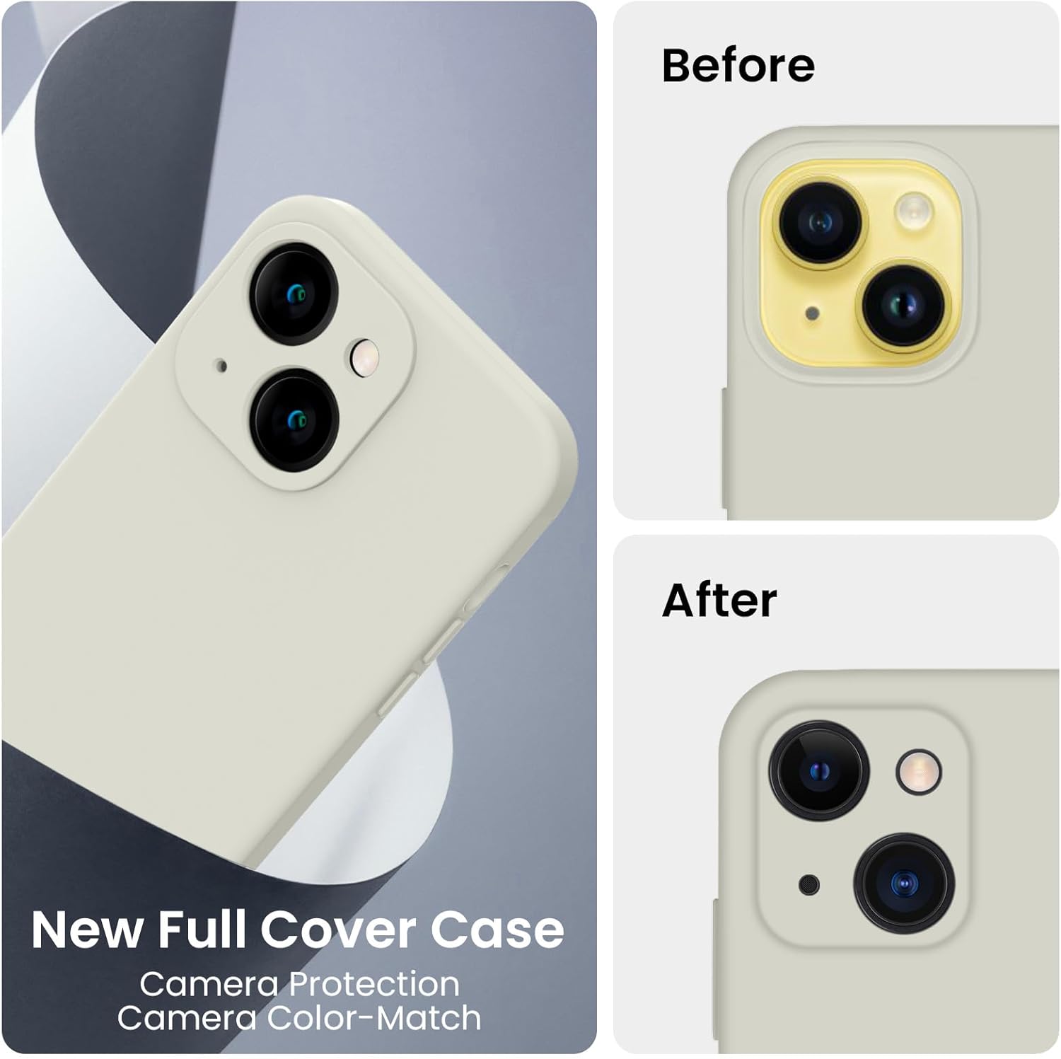 FireNova Funda para iPhone 14, funda de silicona mejorada protección de cámara con 2 protectores de pantalla, forro interior de microfibra suave