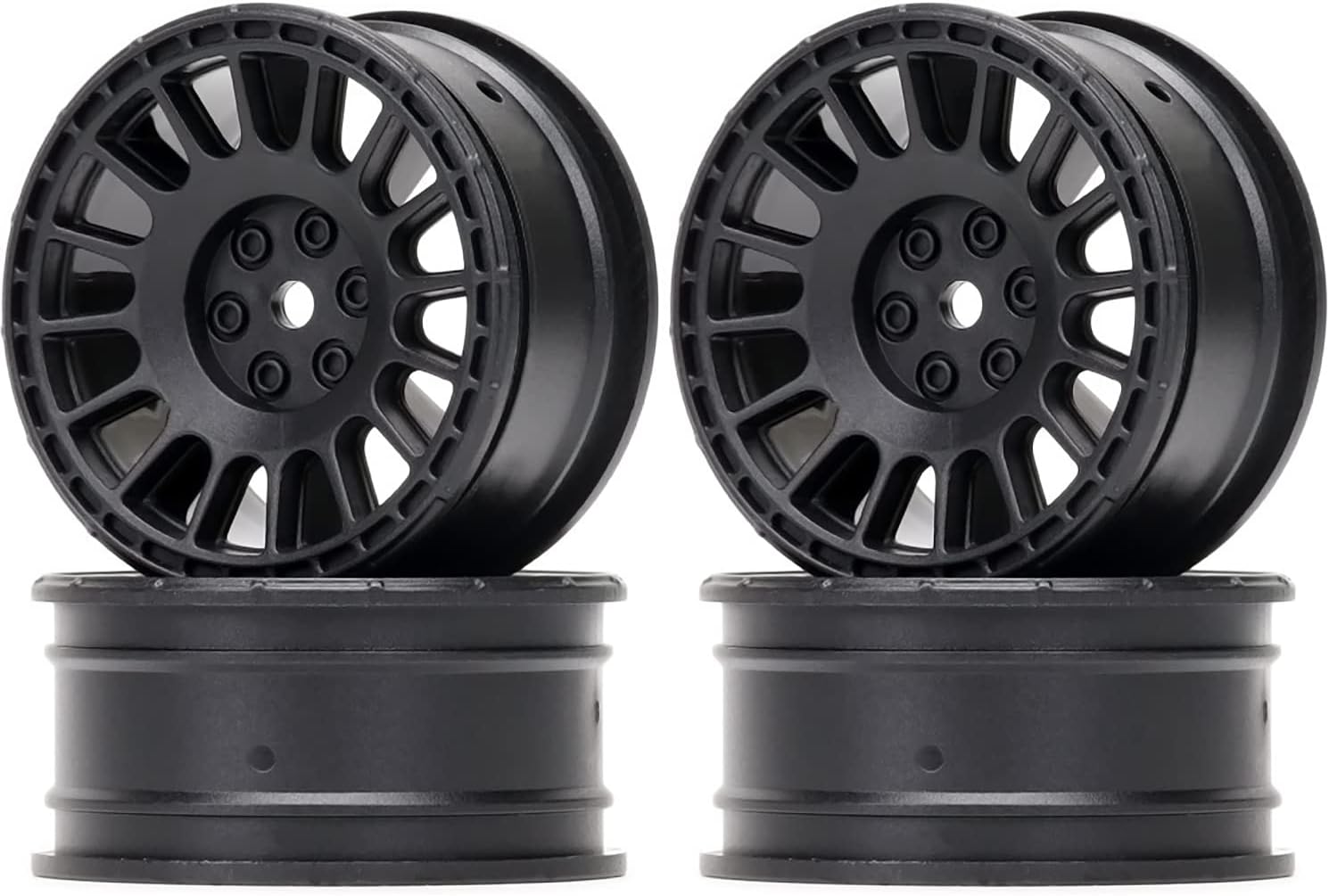 4 neumáticos de goma de grano de automóvil RC de 2.953in y llantas de plástico para 110 RC en carretera Drift Racing Car Tamiya Sakura Traxxas HPI