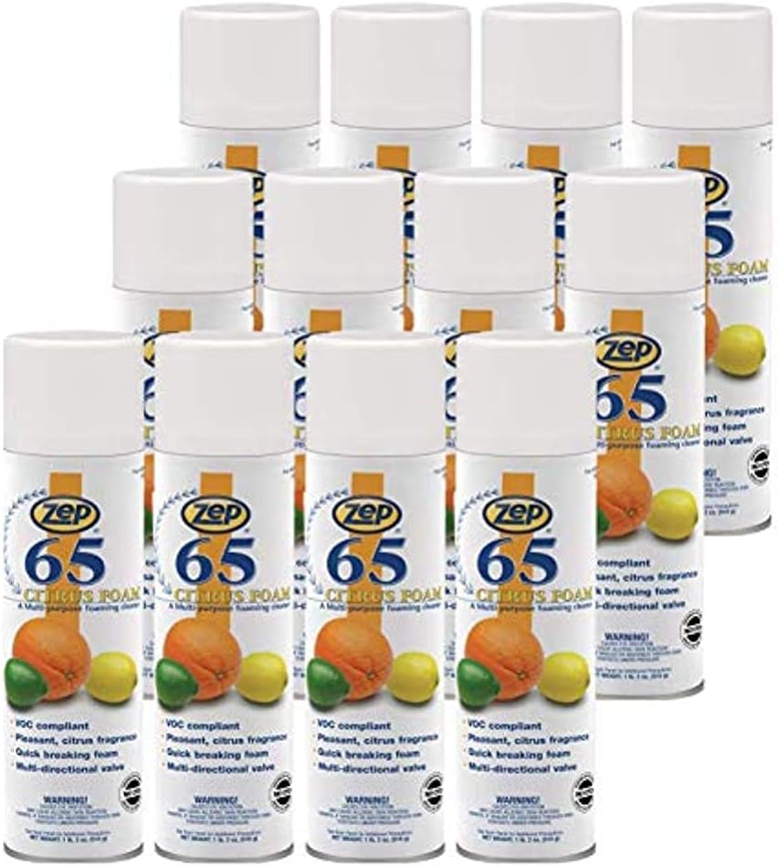 Zep 65 Limpiador multiusos de cítricos espumosos 3701 (caja de 12) ideal para alrededor de la casa y la oficina