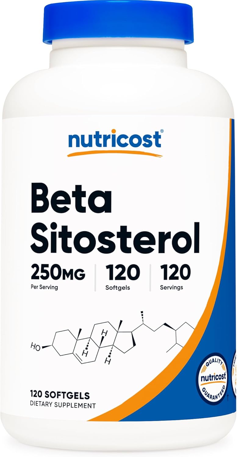 Nutricost Beta Sitosterol 120 cápsulas blandas, 250 mg – Suplemento sin OMG, sin gluten