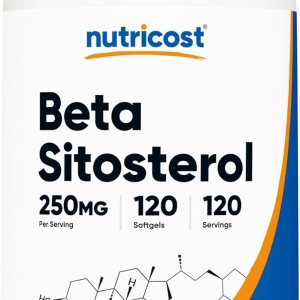 Nutricost Beta Sitosterol 120 cápsulas blandas, 250 mg – Suplemento sin OMG, sin gluten Nutricost Beta Sitosterol 120 cápsulas blandas, 250 mg – Suplemento sin OMG, sin gluten