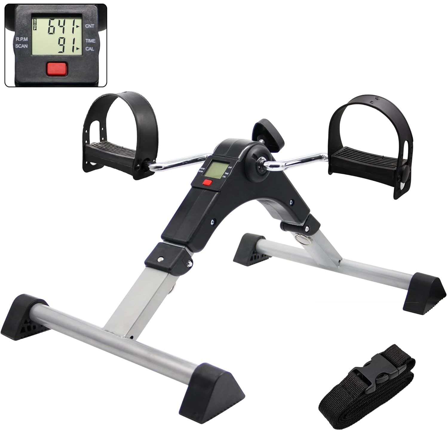 Hausse Peddler – Ejercitador de pedal portátil con pantalla electrónica, color negro