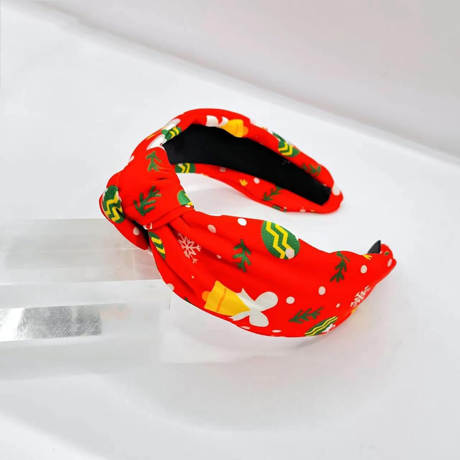 2 diademas anudadas de Navidad para mujeres y niñas, diademas verdes y rojas, lindos copos de nieve, Papá Noel, muñeco de nieve, árbol de Navidad,