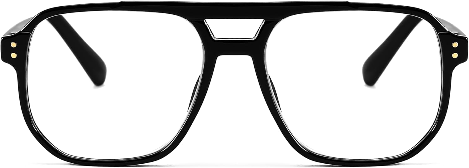 FEISEDY Retro Aviador Lectura Gafas Mujeres Hombres Azul Bloqueo Luz Lector Plástico Ligero Marco B0071