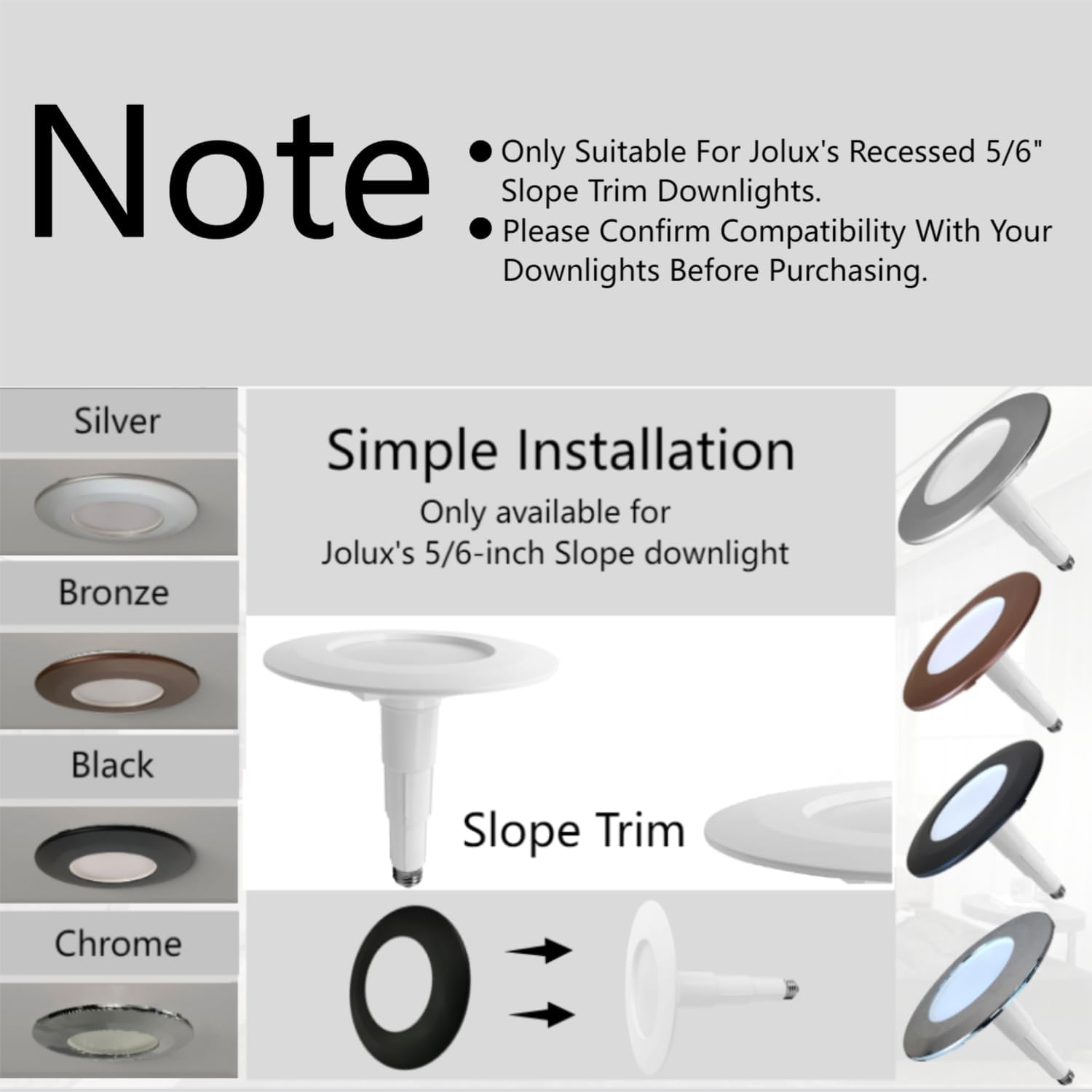 Paquete de 4 anillos de plástico plateado mate para iluminación decorada de 56 pulgadas, empotrable, luces de lata, diámetro exterior de 7.59