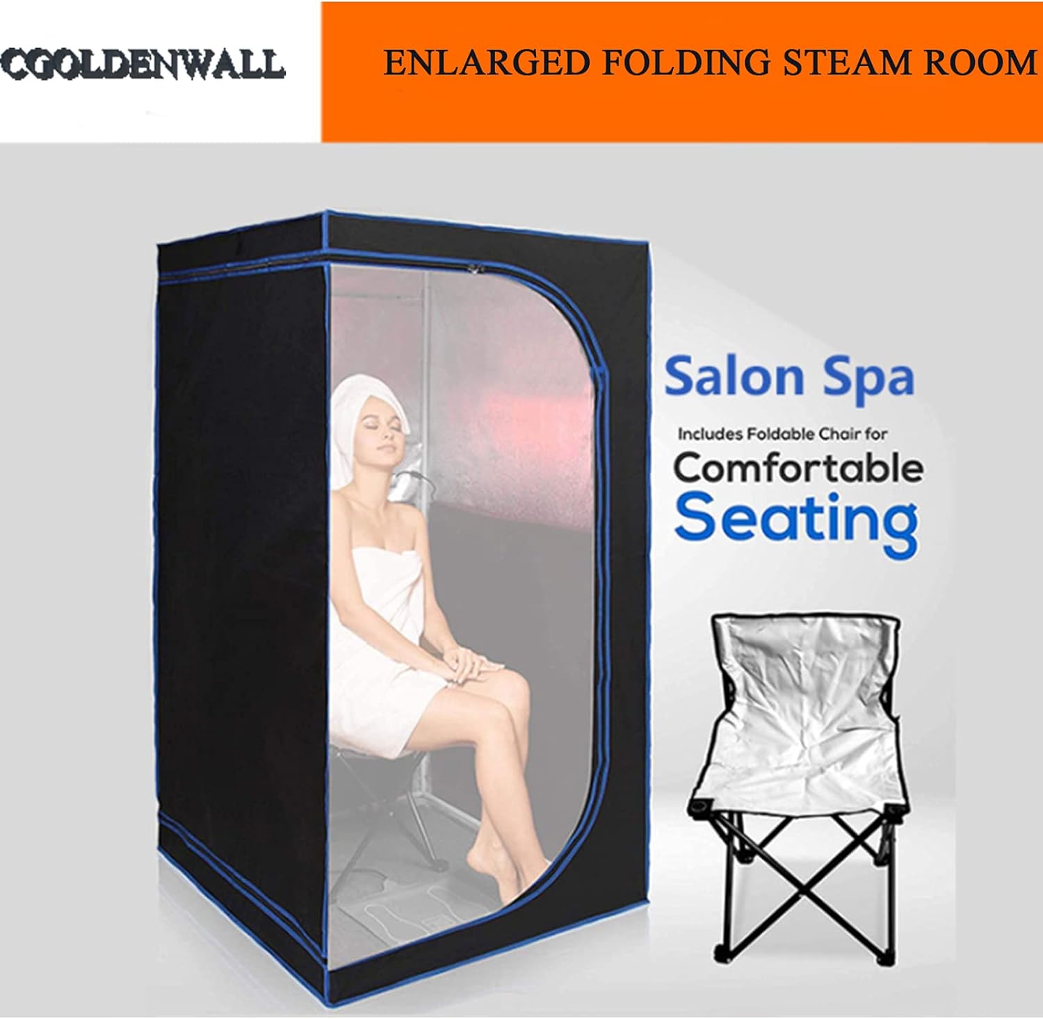 CGOLDENWALL Sauna de vapor portátil Home Personal Spa, 4L 2000W máquina de olla de vapor puede continuar generando vapor durante 99 minutos, sala de