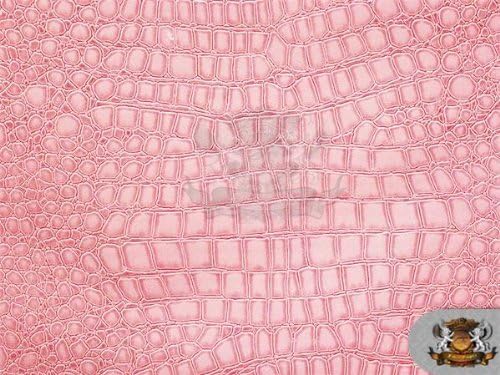 Tela de tapicería de cuero falso rosa de cocodrilo de vinilo por The Yard