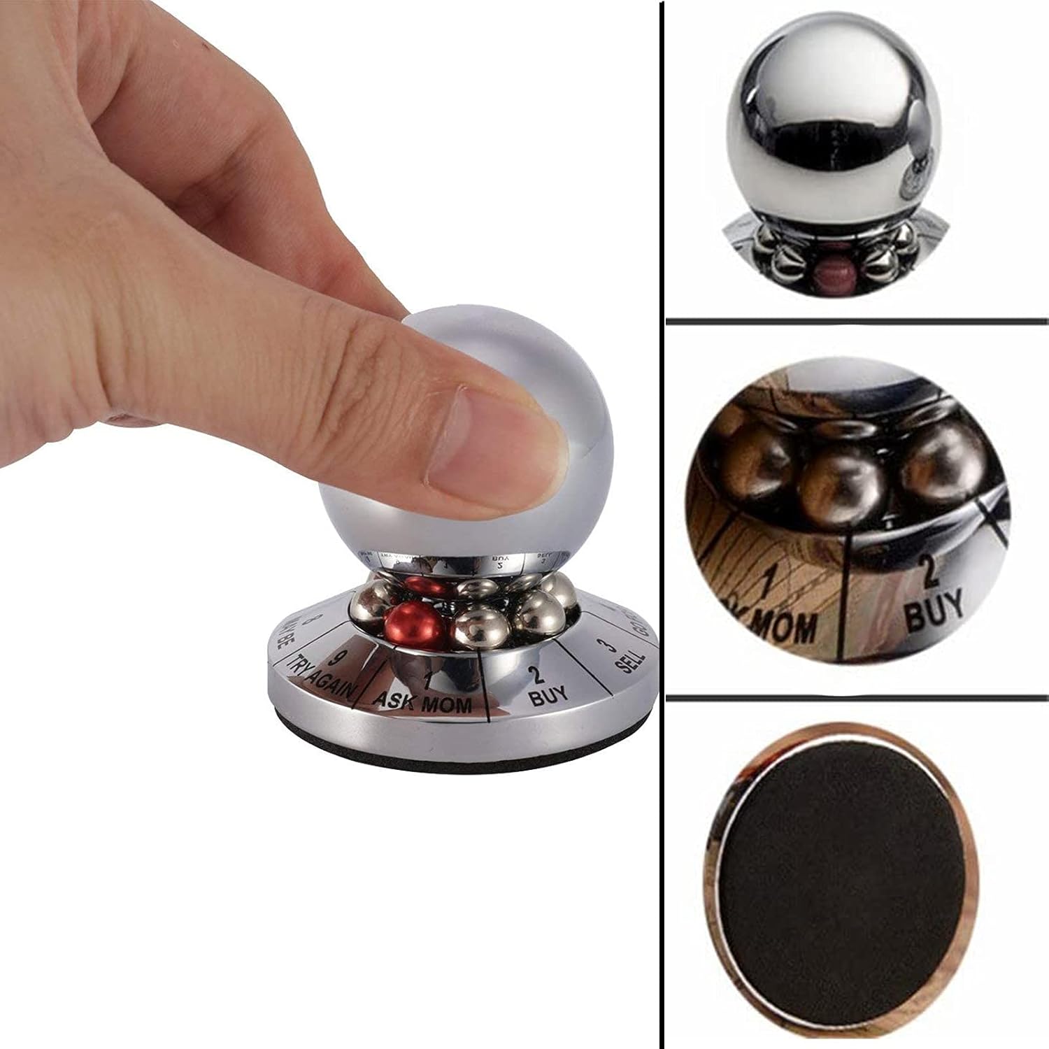 Bola de metal para tomar decisiones, Hsxxf Oficina Finger Spinner Anti-Stress Descompresión Juguete Bola Oficina Finger Spinner Decoración de