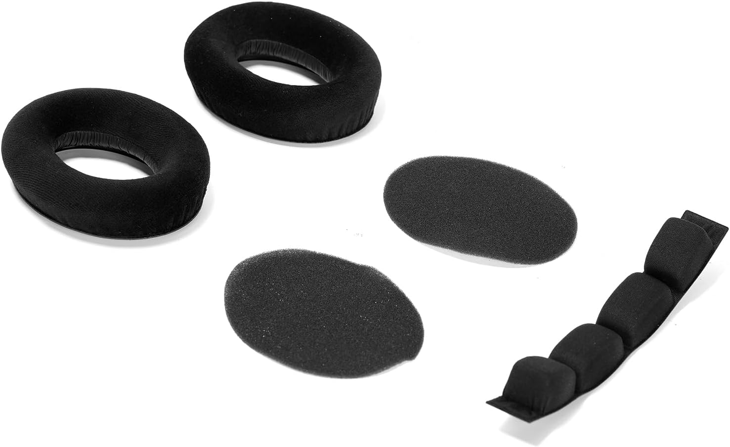 1 par de fundas de espuma de terciopelo negro para auriculares con 2 espuma acústica, 1 cojín para la cabeza