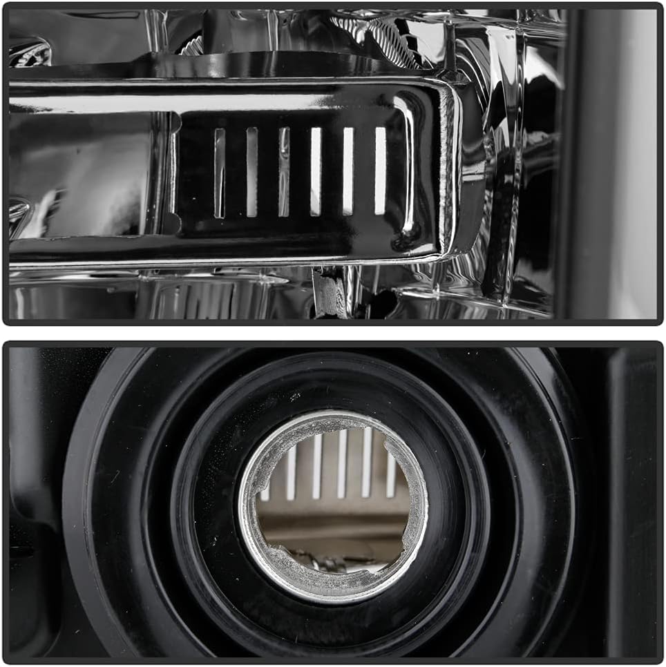 ACANII – Solo para modelos halógenos 2017-2019 Ford F250 F350 SuperDuty, con carcasa negra, par de faros delanteros izquierdos+derecho