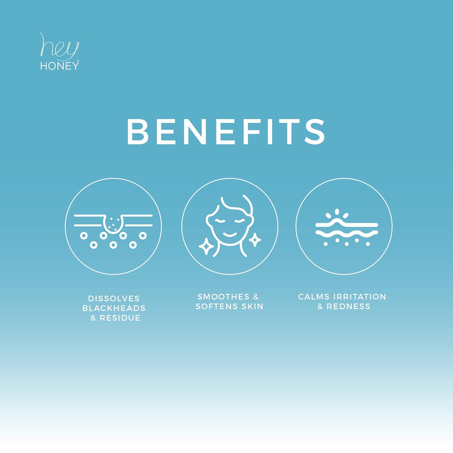 Hey Honey Skincare Be Clear – Gel limpiador de poros profundos para el control del acné  Propóleos, aceite de té verde, camelia, exfolia,