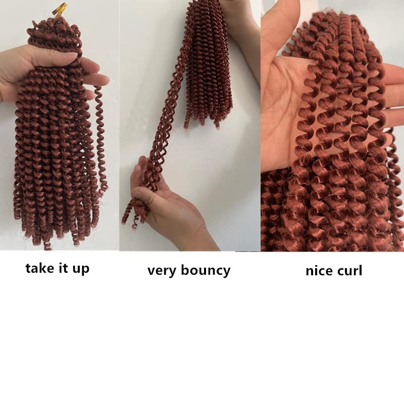Paquete de 3 extensiones de cabello sintético con giro de resorte de 8 pulgadas, 3 paqueteslote de extensiones de cabello trenzado con rebote (8