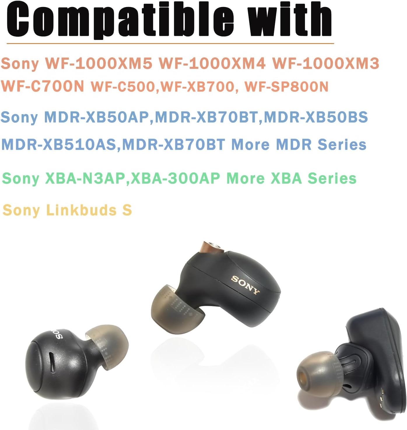 Puntas de silicona para auriculares Sony LinkBuds SWF-C500WF-C700N, puntas de repuesto para auriculares Sony WF-1000xm41000XM5 WF WI XBA Series 4