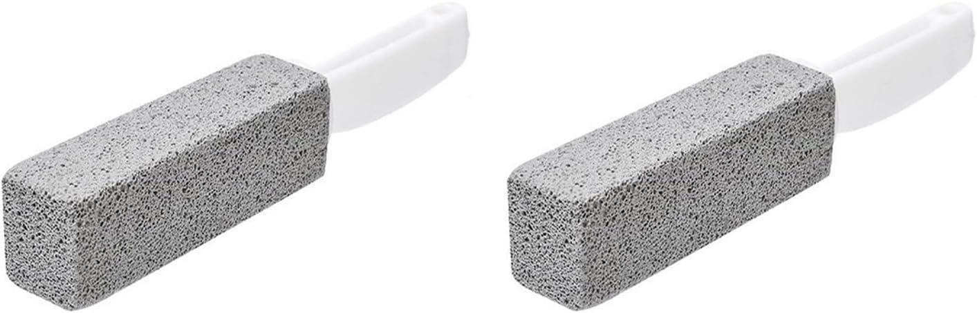 Paquete de 2 limpiadores de inodoro de piedra pómez con mango extra largo, removedor de manchas, cepillo de inodoro de piedra pómez también limpia