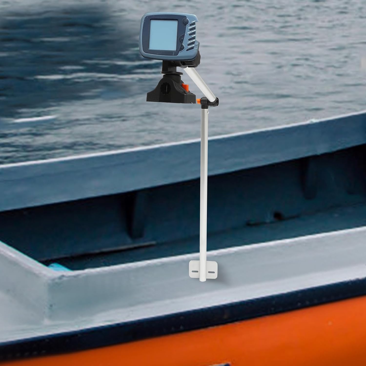 Soporte universal para transductor portátil, altura ajustable, giratorio de 360, soporte para buscador de peces con brazo de montaje para