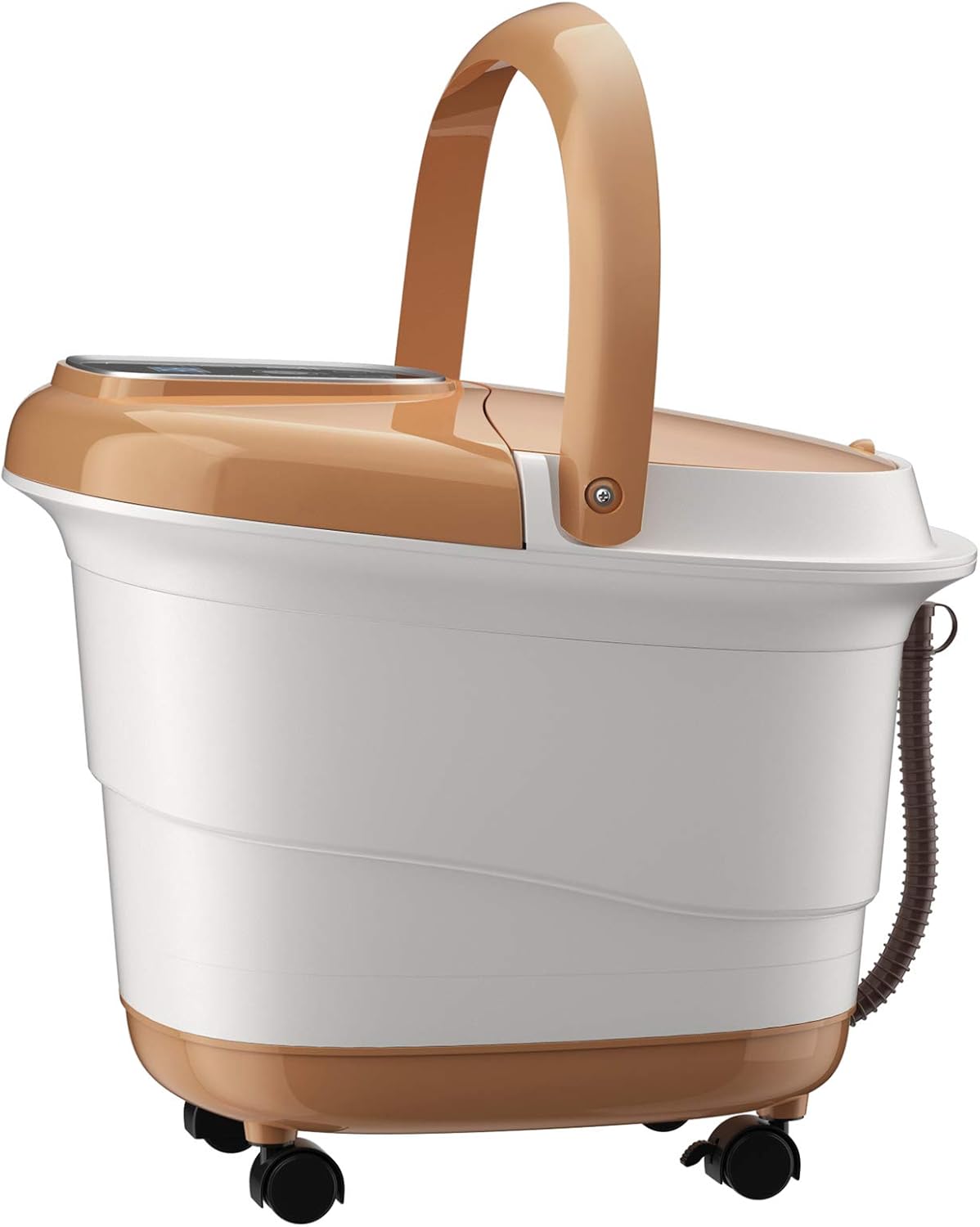 WELLHUT Masajeador de baño de spa para pies con bañera de calor para pies, marrón