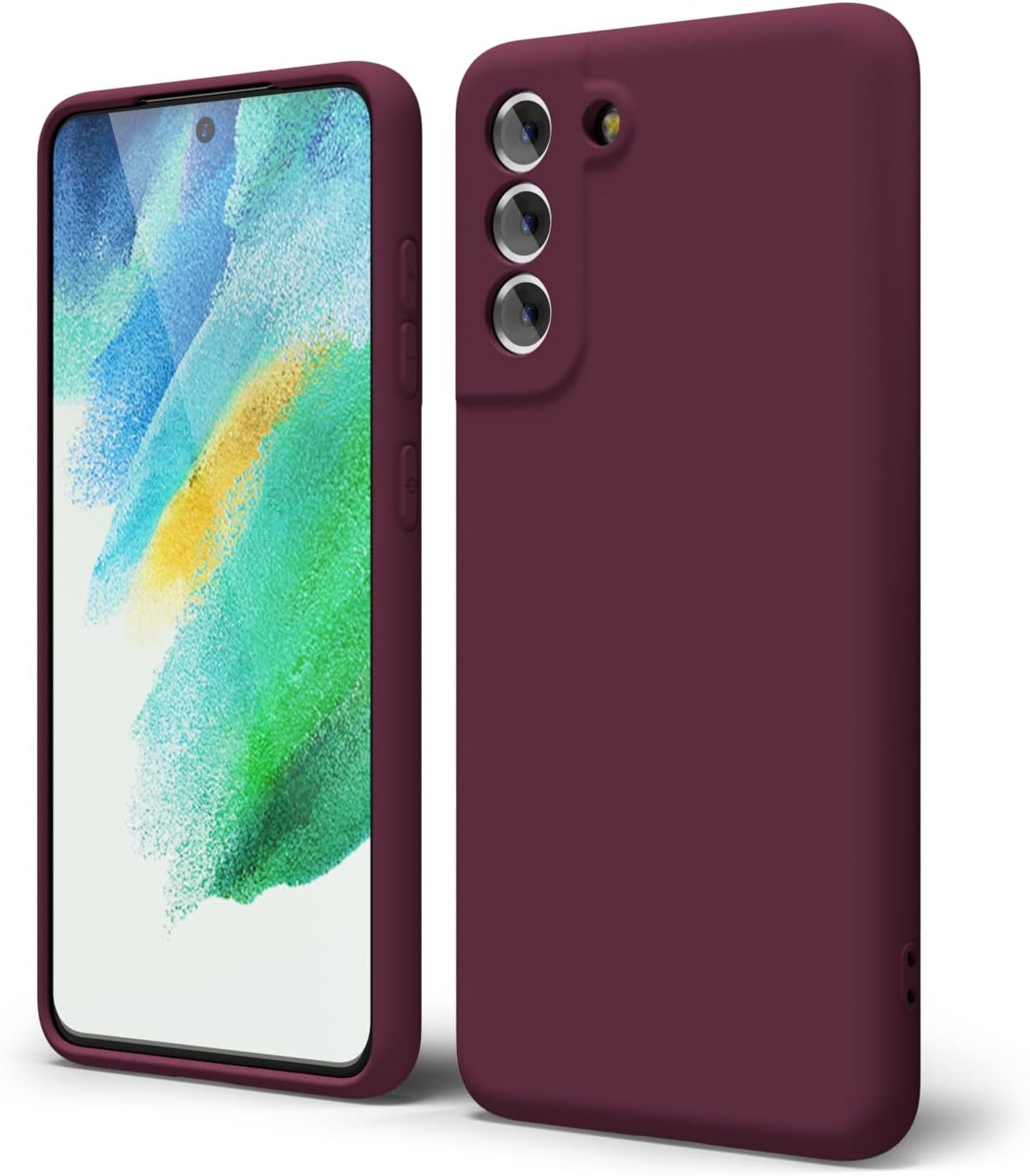 Oakxco Funda para teléfono Samsung Galaxy S21 FE 5G de silicona líquida, bonita funda de gel suave de goma TPU suave para mujeres y niñas, diseño