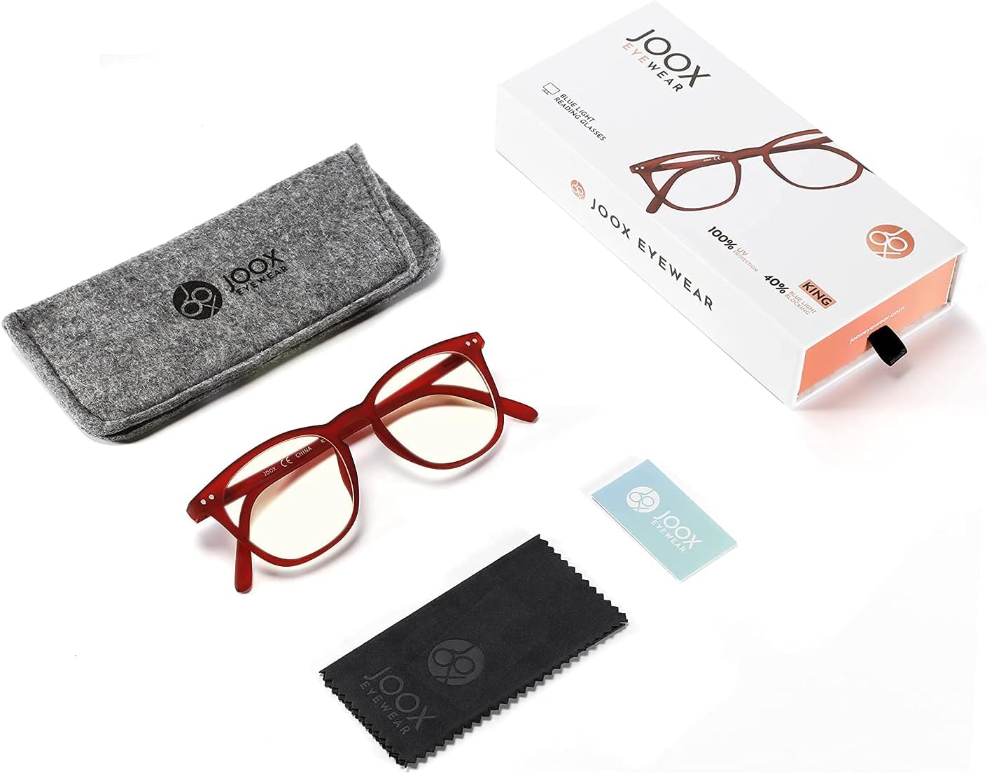 JOOX Gafas de lectura para mujeres y hombres, lentes de lectura cuadrados con bloqueo de luz azul con bisagra de resorte
