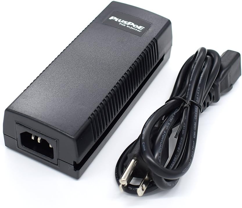 Adaptador de inyector PoE de alimentación a través de Ethernet de 48 voltios con salida PoE de 2 puertos máx. 48 vatios para 2 cámaras IP, teléfonos