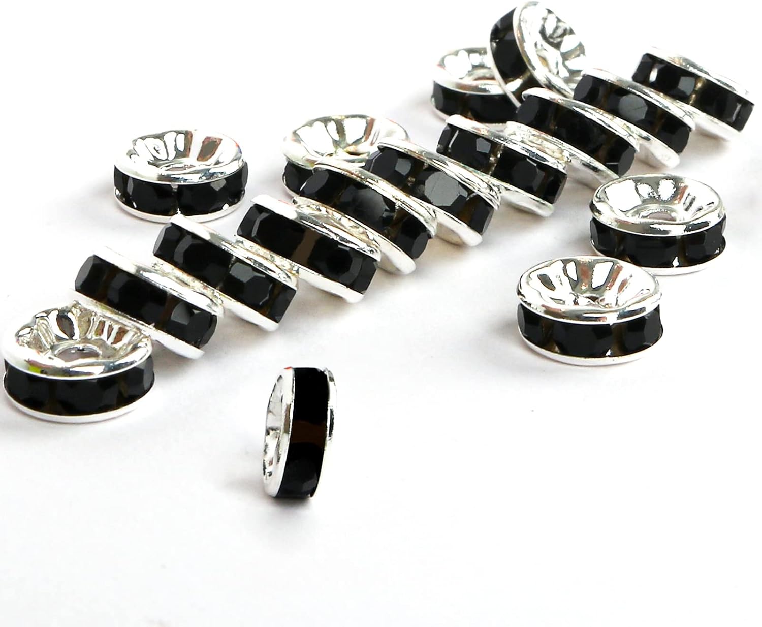 200 cuentas espaciadoras de 0.315 in de diamantes de imitación de cristal checo para hacer joyas sueltas cuentas para pulseras