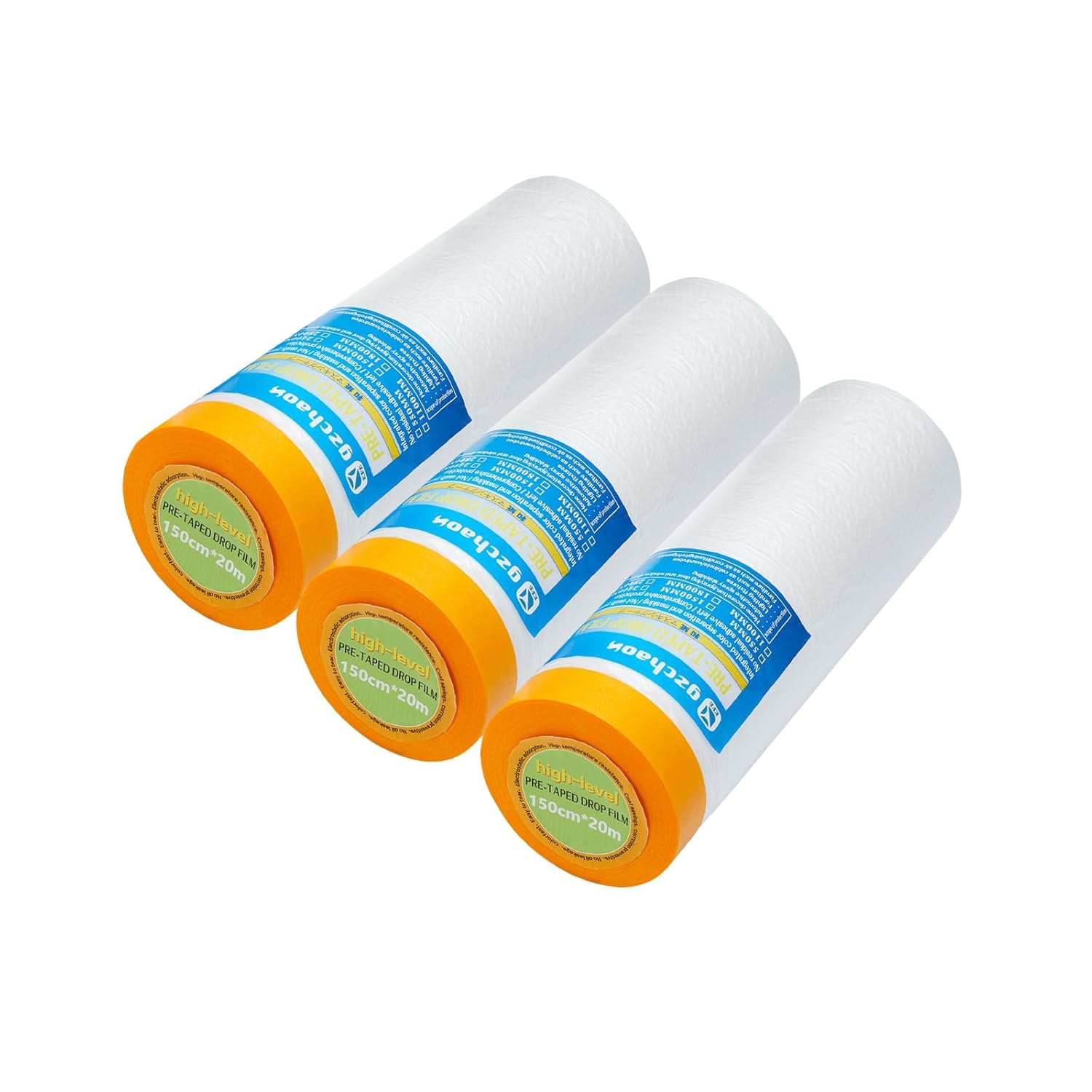 Juego de 3 piezas de película de enmascarar, papel de enmascarar pintura, cinta adhesiva de protección de pintura, adecuado para muebles y