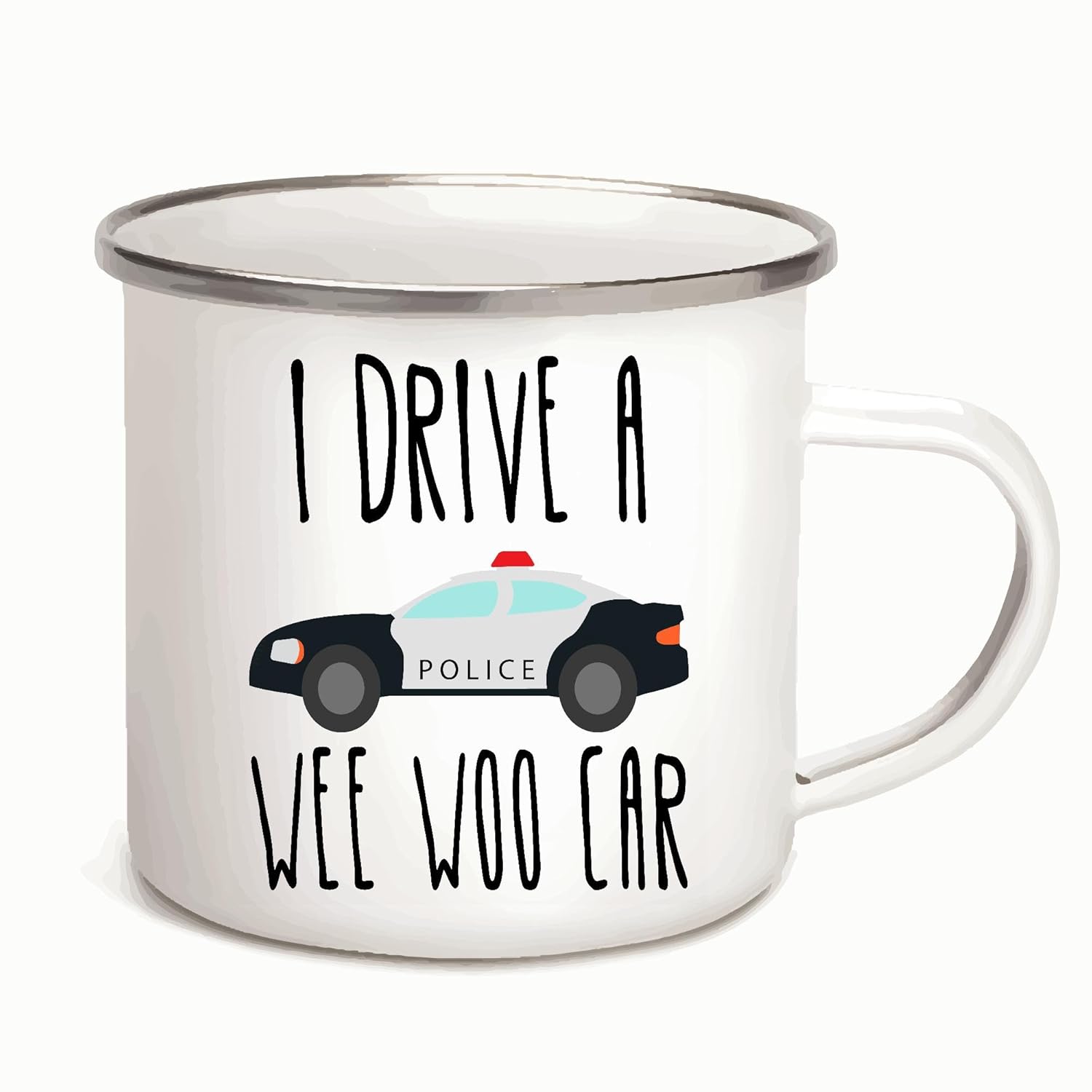 Police Officer Gift Funny Mug Perfect Grad Gift for Cops 12oz Enamel Silver Mug