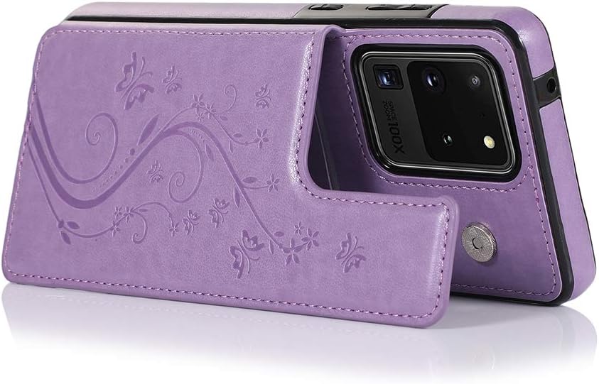 Funda de teléfono para Samsung Galaxy S20 Ultra Glaxay S20ultra 5G con protector de pantalla de vidrio templado, tarjetero y cartera con soporte