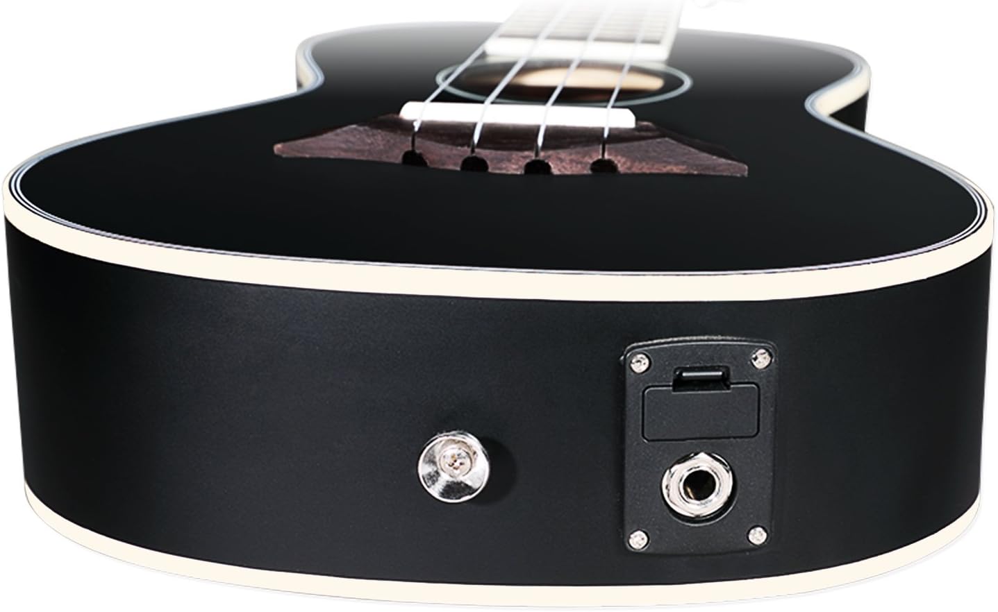 Guitarra eléctrica hawaiana Ellen Concert estilo ukelele de 23 pulgadas Spruce Mahogany Ukulele Hawaii, Negro