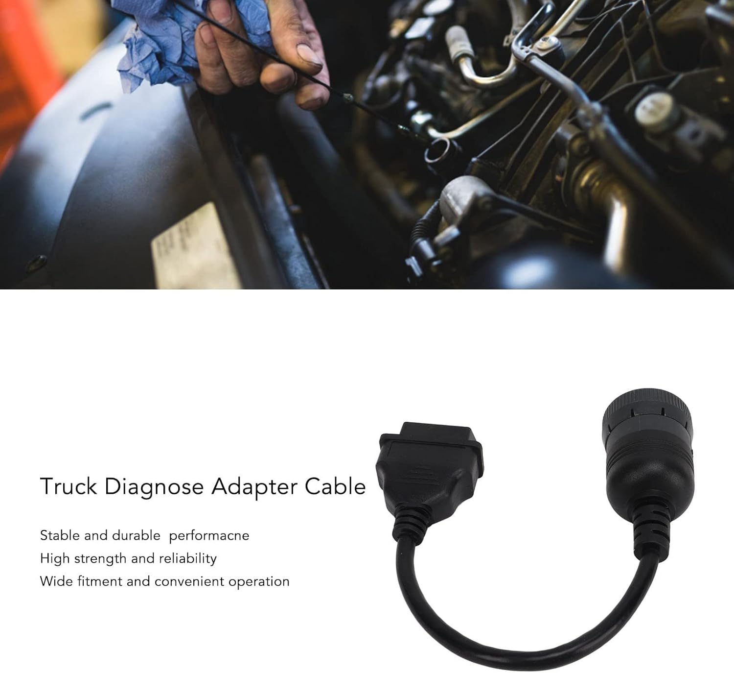 Pilipane Cable adaptador OBD2 de 9 pines a 16 pines para camiones pesados y vehículos comerciales, herramienta de diagnóstico automotriz universal
