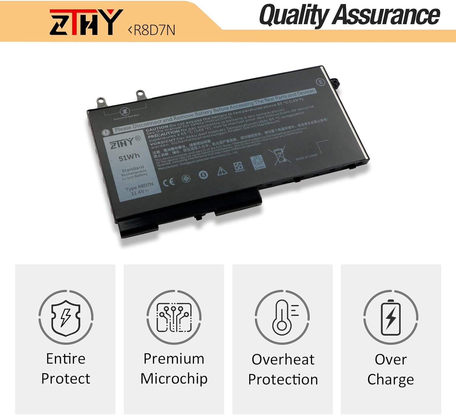 ZTHY 51Wh R8D7N – Batería para laptop compatible con Dell Precision 3540 M3550 Latitude 5400 5410 5500 5510 Inspiron 759075917791 Series 2 en 1