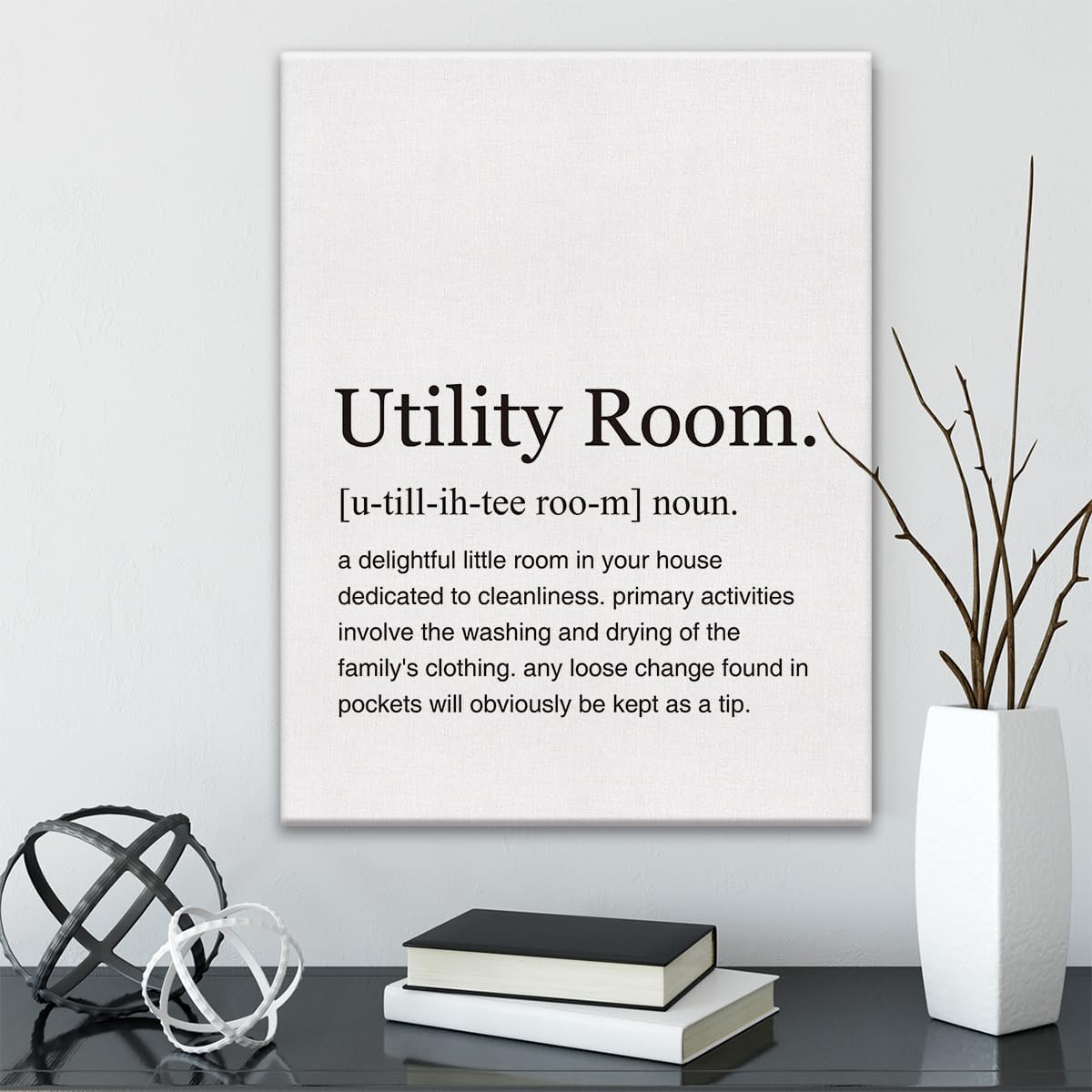 Lienzo con definición de cuarto de servicio, arte de pared, frases impresas, frases y refranes, decoración del hogar, obras de arte listas para