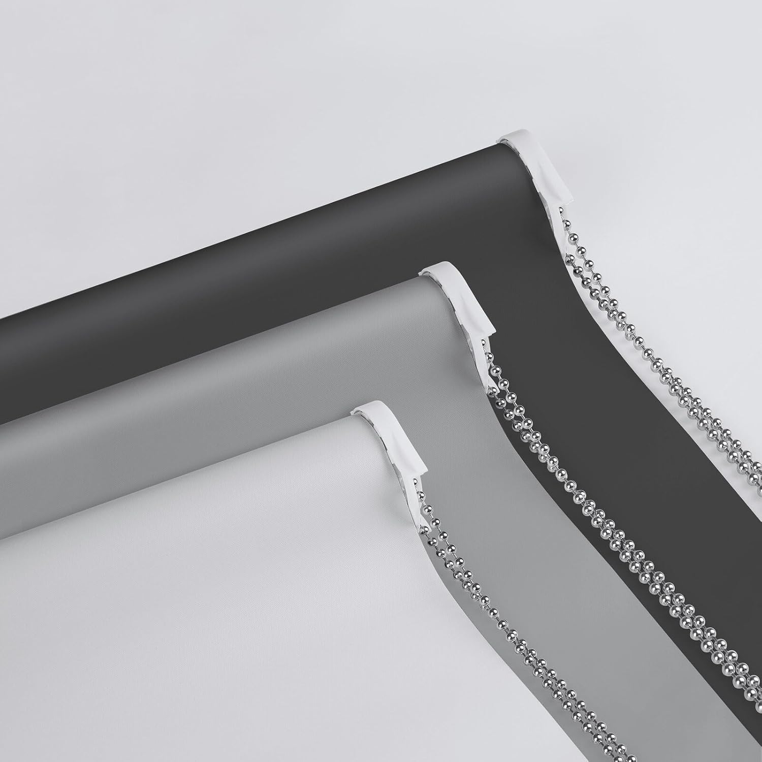 Persianas enrollables opacas para ventanas, 46 pulgadas de ancho x 72 pulgadas de alto, color blanco, persianas extraíbles para ventanas con cordón