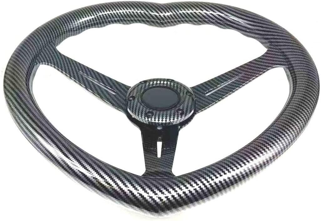 Volante en forma de corazón negro del ABS universal del volante del estilo de la fibra de carbono