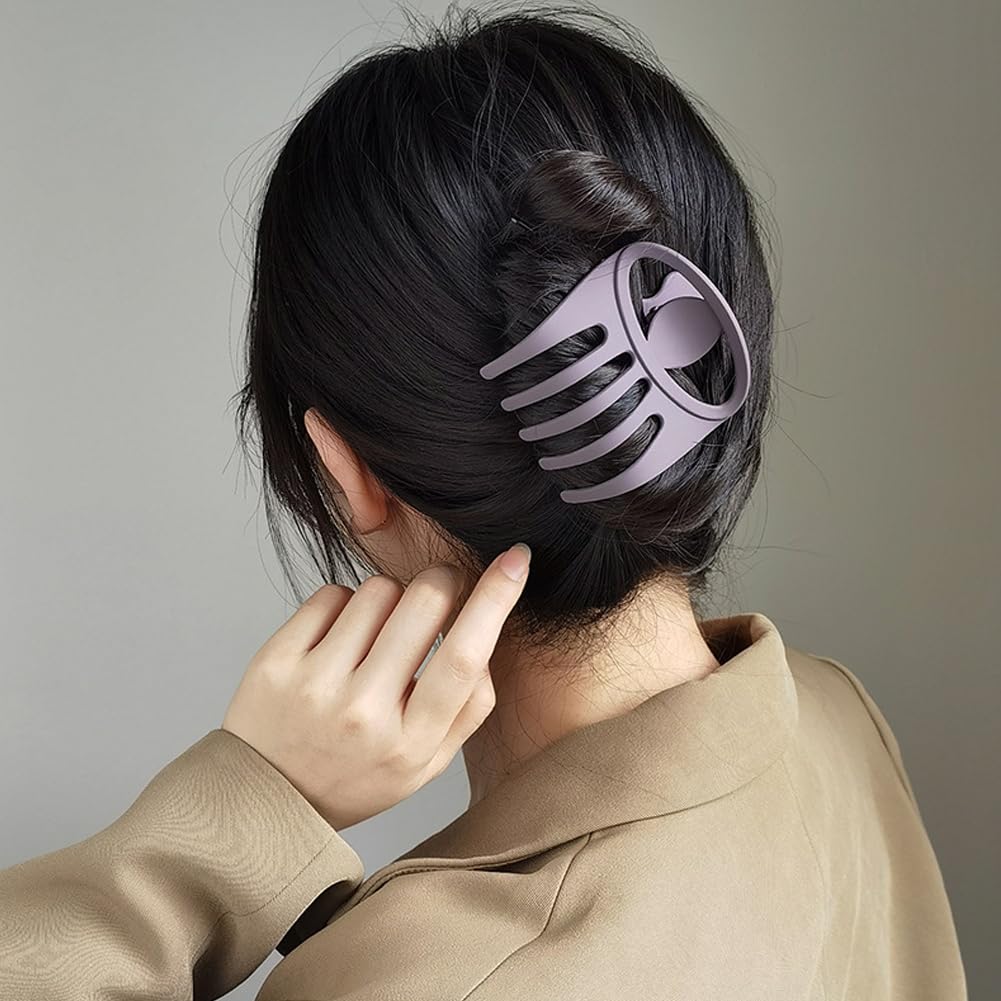 6 pinzas planas de cocodrilo para el cabello, pinzas de pelo curvadas francesas de 2.95 pulgadas, volumen mate, fuerte sujeción de plátano, pinzas