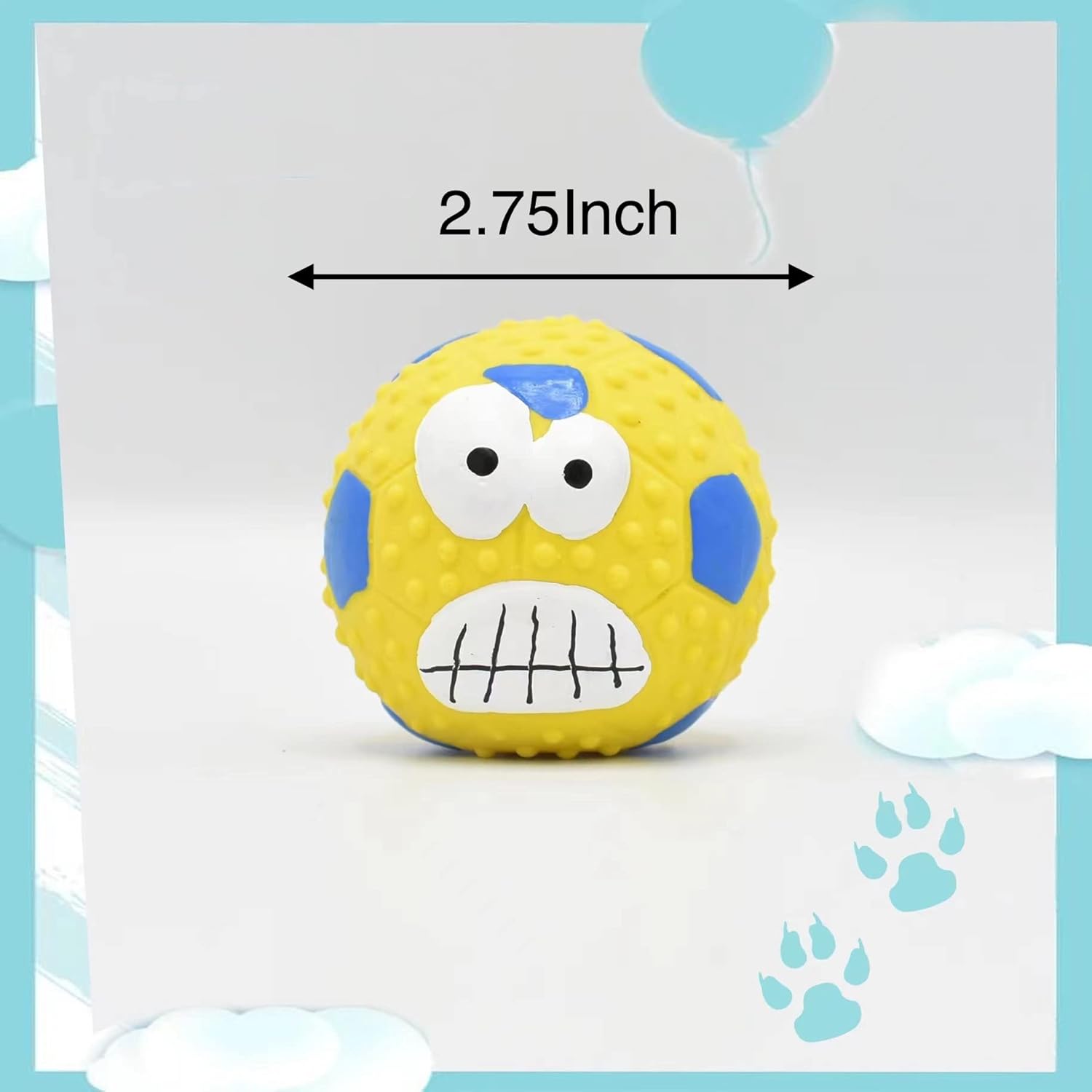 ZHENJIER Juguetes chirriantes para perros, juguete para perros que gruñe gruñidos, pelota de látex para perros pequeños y medianos, bolas