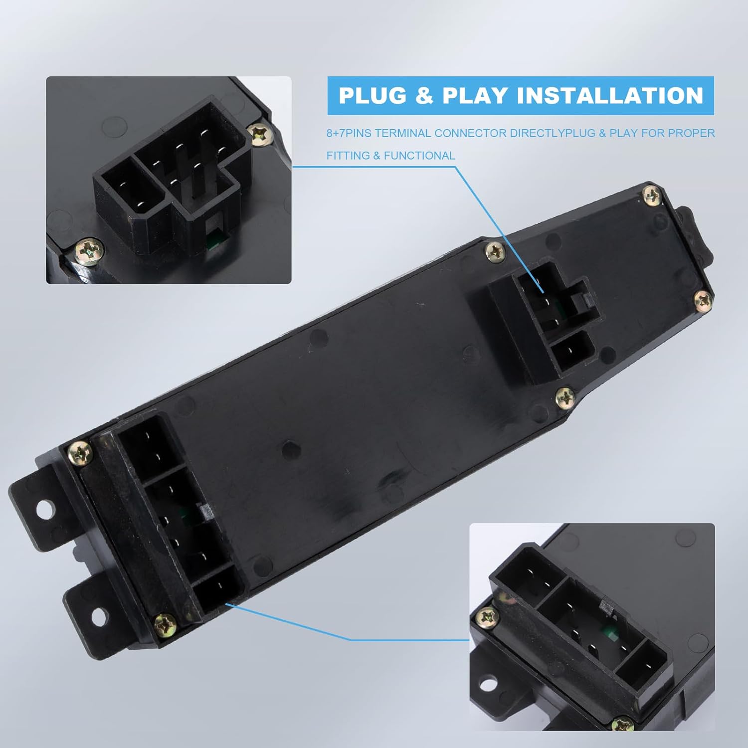 Interruptor de elevalunas eléctrico delantero derecho Interruptor de ventana del pasajero, repuesto OEM 56009451AC 56009451AB 1S2196 DS1233